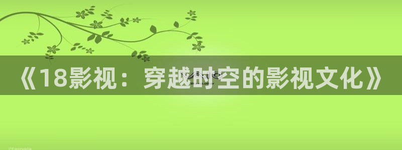 黑熊猫影院：《18影视：穿越时空的影视文化》